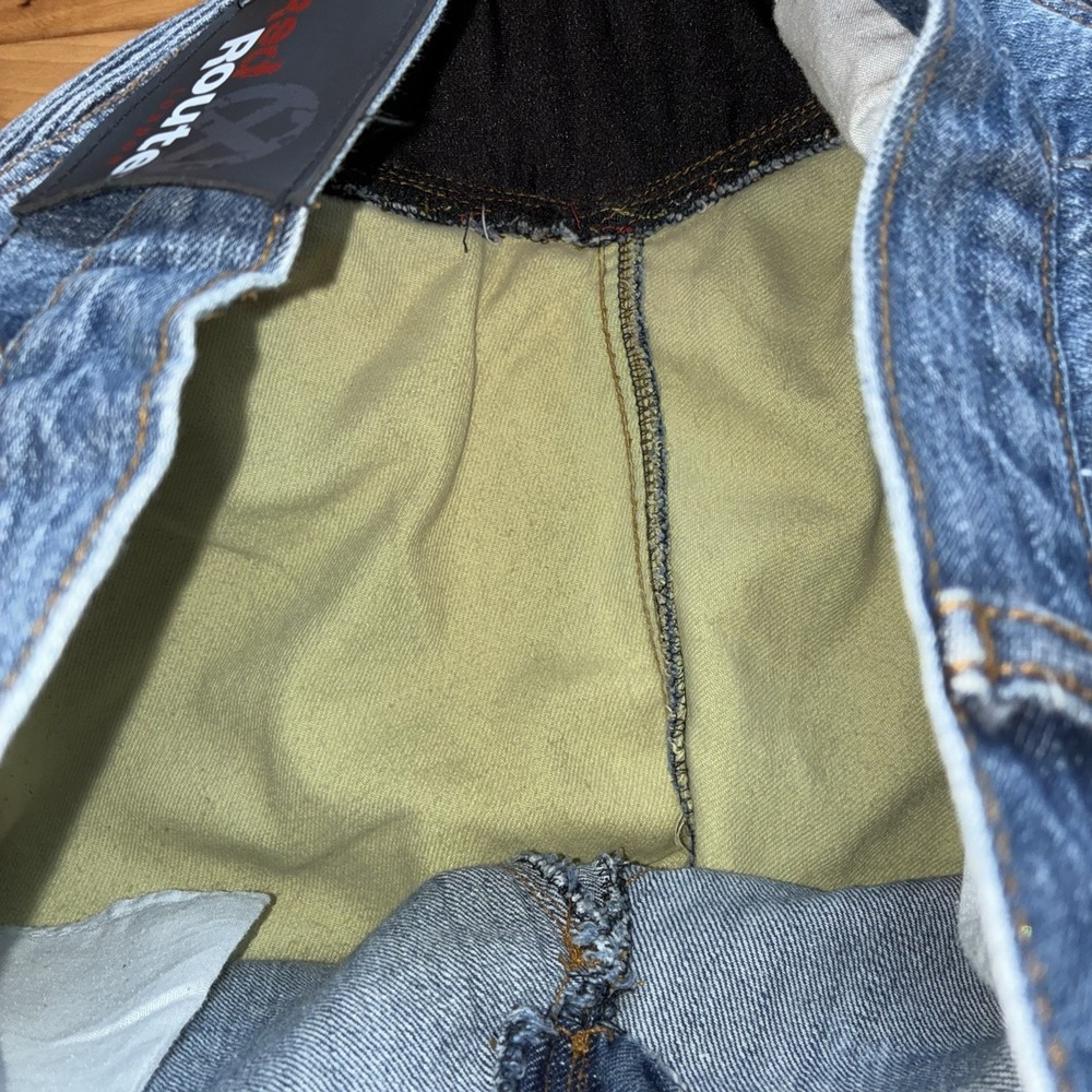Red Route Mens Motorcycle Jeans Blue 34x32 Made With Kevlar Riding Denim Pockets - Picture 8 of 12